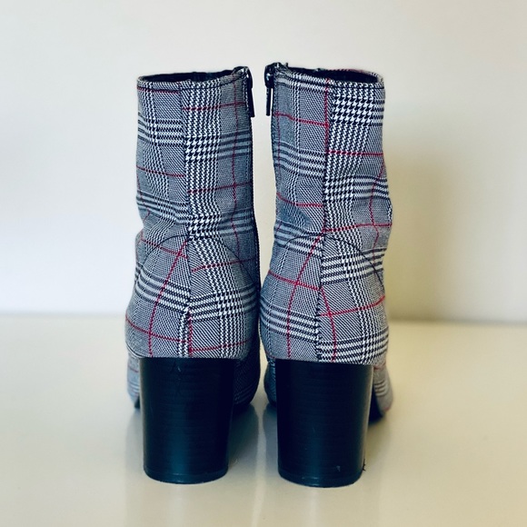 Truffle Collection Check Kitten Heel Sock Boots - Picture 3 of 10